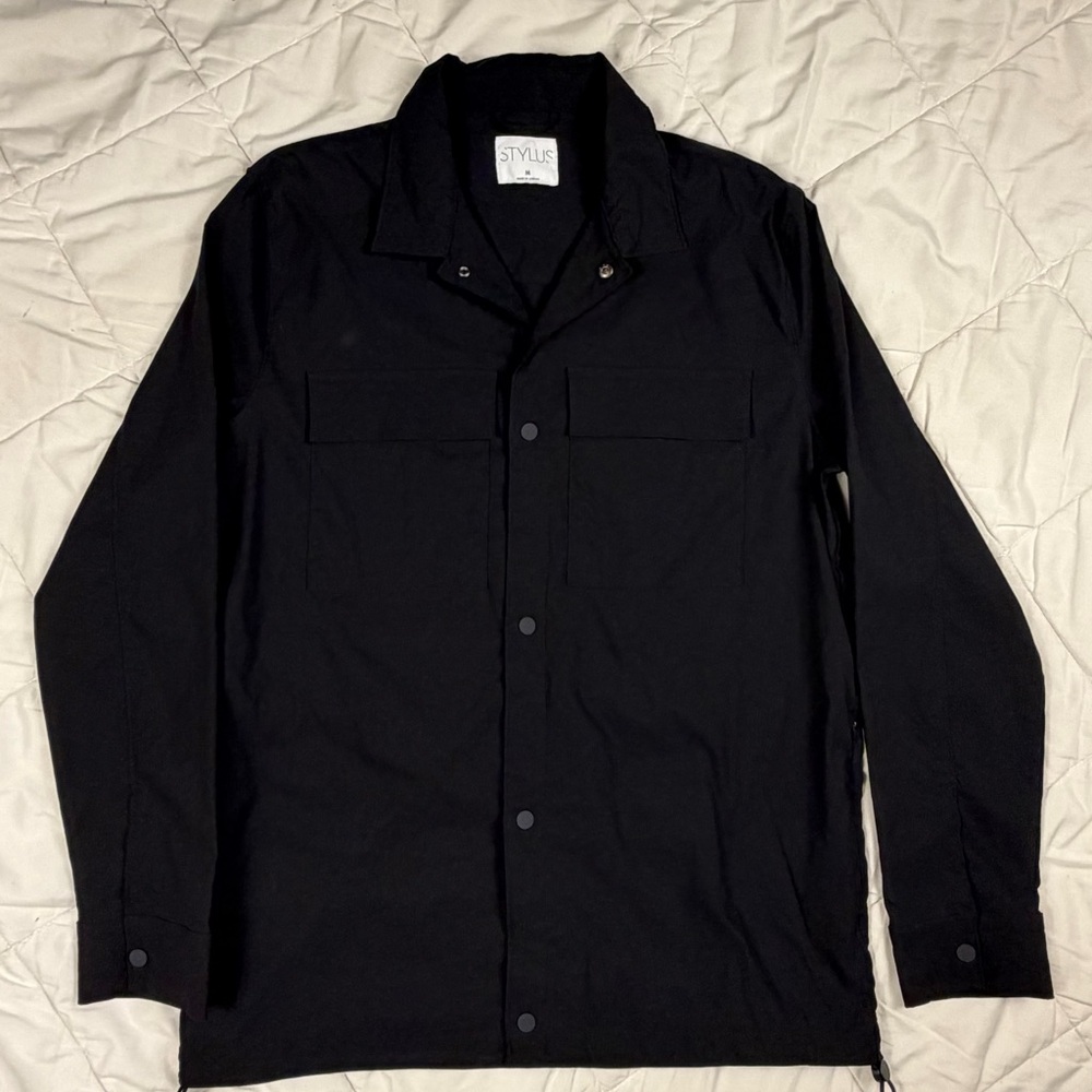STYLUS Men's Black Shirt Jacket
